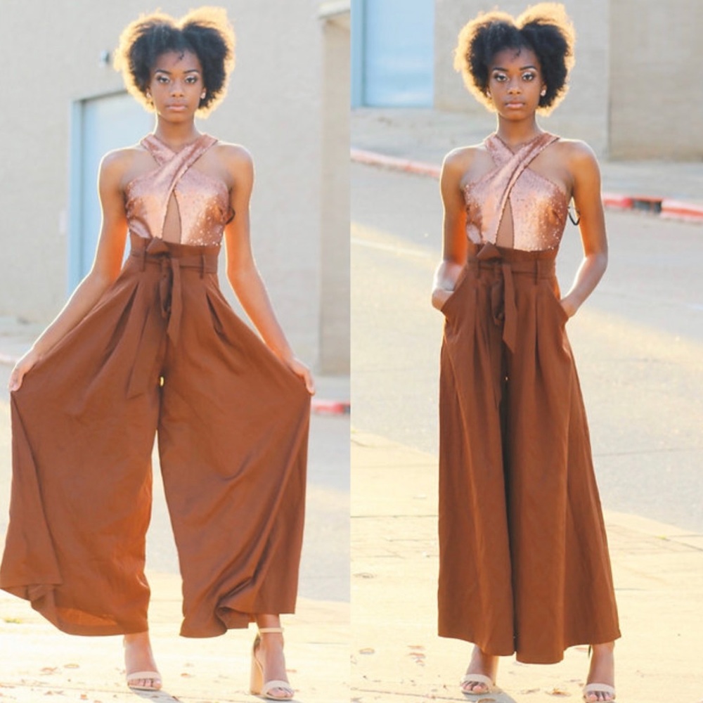 X SMALL Brown Shimmer top Jumper